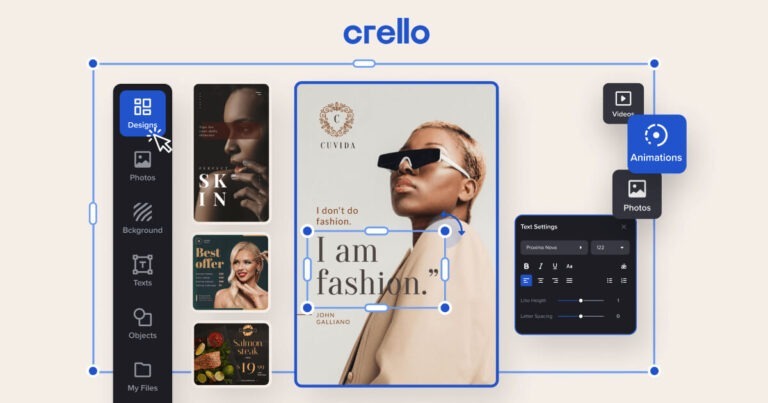 Crello design software screenshot